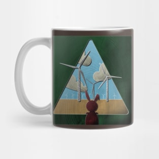 Wind turbines in wood Mug